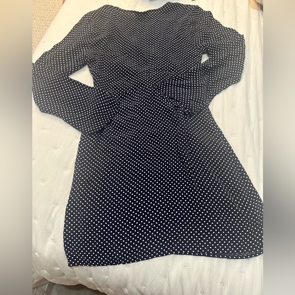 Topshop Navy and White Polka Dot Dress Size 6 - Picture 8 of 9